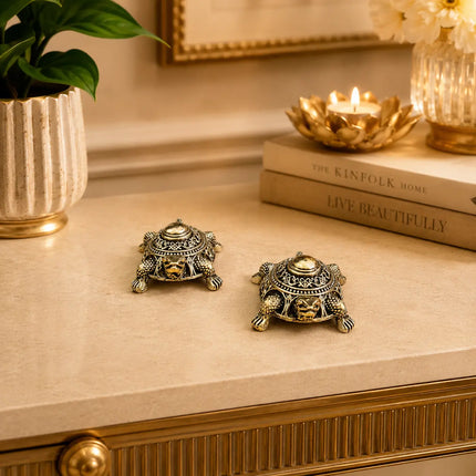 Brass Lightweight Tortoise Vastu/Feng Shui Pair (0.5 Inch)