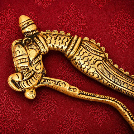 Brass Handcrafted Katar with Velvet Gift Box – Premium Indian Decor (9.5 Inch)