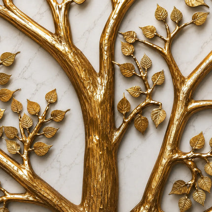 Brass Cow & Calf With Kalpvriksha Tree Wall Hanging (80 Inch)