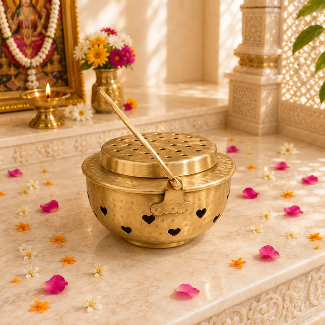 Brass Dhoop Dani & Incense Holder (5.5 Inch)