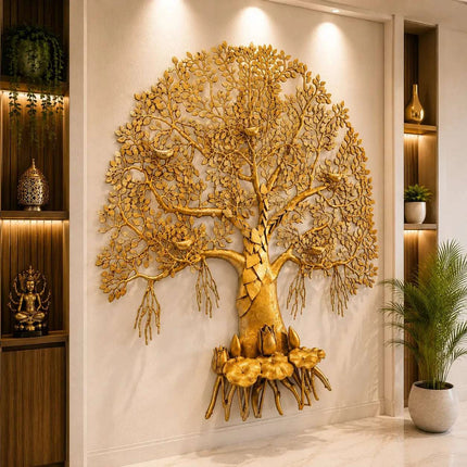Brass Handcrafted Kalpvriksha Wall Hanging (50 Inch)