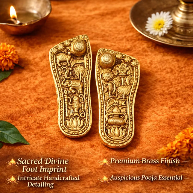 Brass Charan Paduka Set (3 Inch)