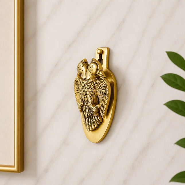 Brass Gandaberunda / Two Headed Bird Wall Hanging Idol (3.8 Inch)