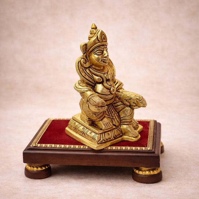 Brass Sitting Kuber Maharaj Idol (4 Inch)