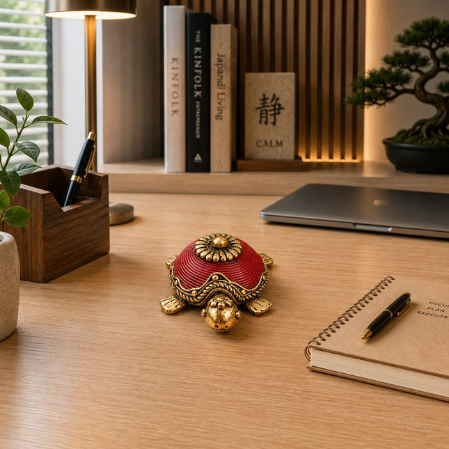 Brass Dhokra Tortoise Vastu/Feng Shui (1.1 Inch)