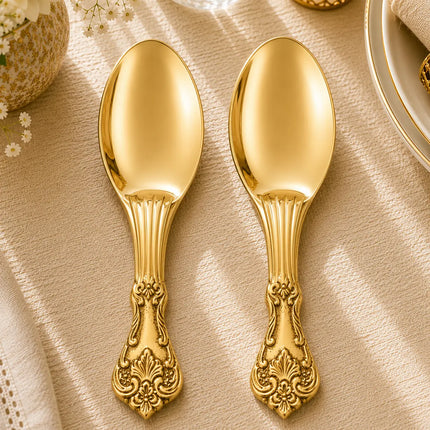 Brass Rice Serving Spoon Pair (9 Inch)