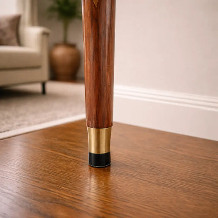 Brass Antique Wooden Walking Stick With Clock/Watch (35.5 Inch)