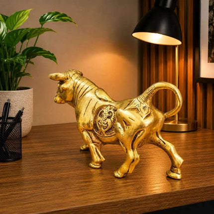 Brass Decorative Bull Statue (5 Inch)