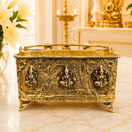 Brass Ashtalakshmi Basket With Handle And Leg