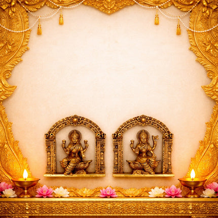 Brass Ashtalakshmi Wall Hanging Plates Set (5.5 Inch)