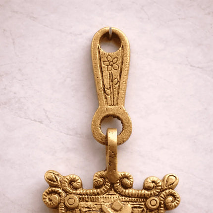 Brass Om Wall Hanging With Bell (7 Inch)