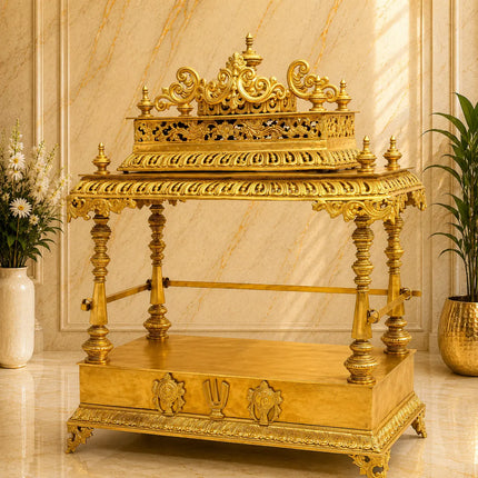 Brass Vaikuntham Heritage Simhasan / Temple (39 Inch)