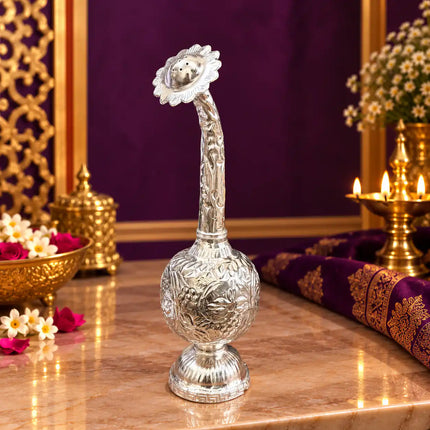 Brass Silver Plated Rose Water Sprinkler (9 Inch)