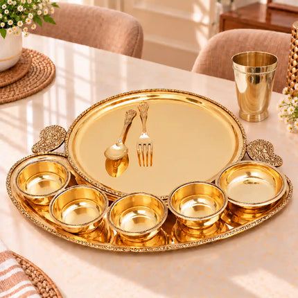 Brass Maharaja Thali/Dinner Set (2.5 kg)