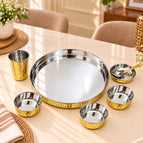 Brass 7 piece dinner set - 1.9 kg