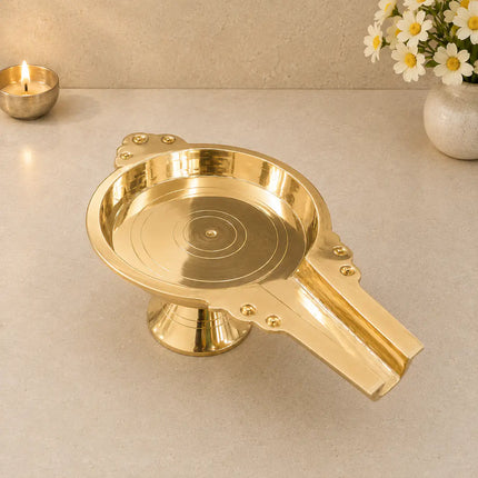 Brass Abhishek Patra Stand (4 Inch)