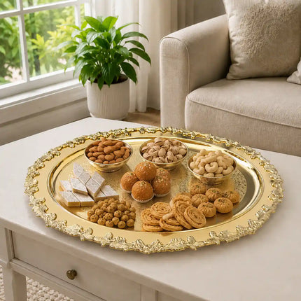 Brass Handcrafted Oval Tray / Platter