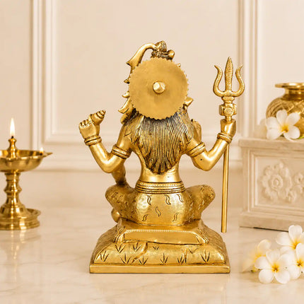 Brass Sitting Lord Shiva Idol Statue (8.5 Inch)