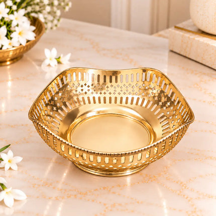 Brass Decorative Fruit Jali Bowl (3 Inch)