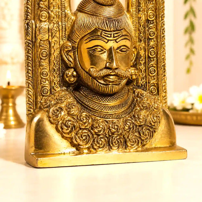 Brass Shiva Head Idol With Kirtimukha (8.5 Inch)