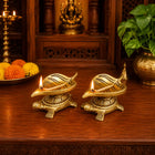 Brass Tortoise Oil Diya Pair (1.5 Inch)