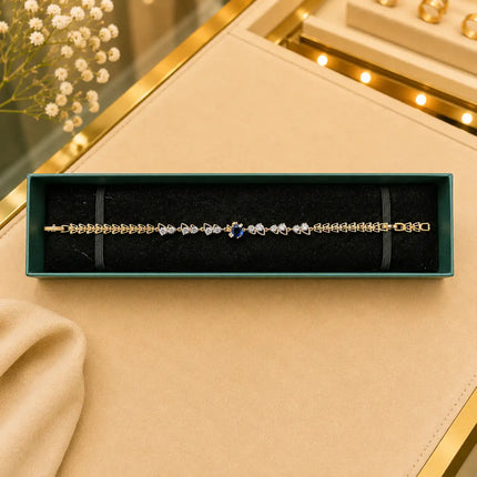 Leaf & Vine Tennis Bracelet for Women | CZ Stones, Gold-Tone Clasp