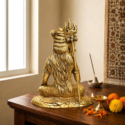 Brass Superfine Sitting Lord Shiva Statue (11.5 Inch)