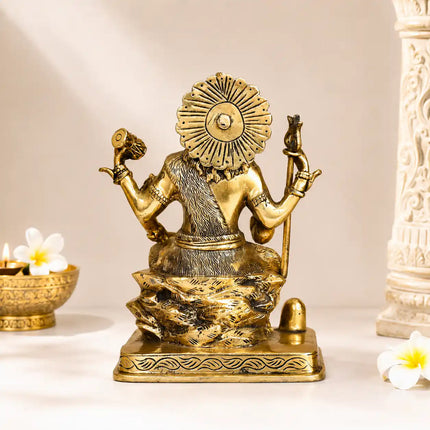 Brass Sitting Lord Shiva Statue (8.5 Inch)