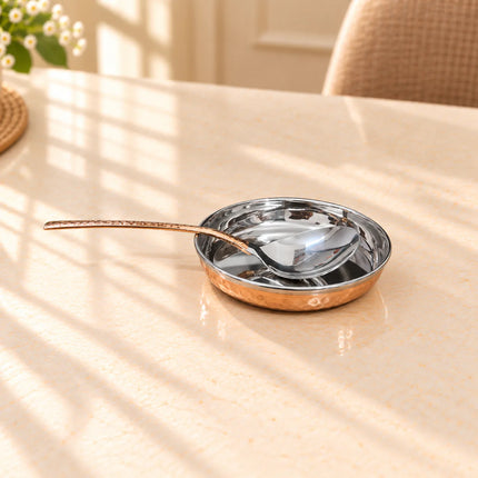 Copper/Brass Hammered Thali/Dinner Set