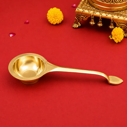 Brass Dhoop Aarti Spoon (9 Inch)
