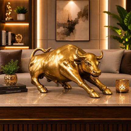 Brass Decorative Bull Statue (15 Inch)