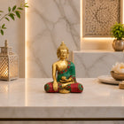Brass Stone Work Blessing Sitting Buddha Statue