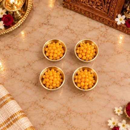 Brass Embossed Design Prasad Bowl Set (1 Inch)