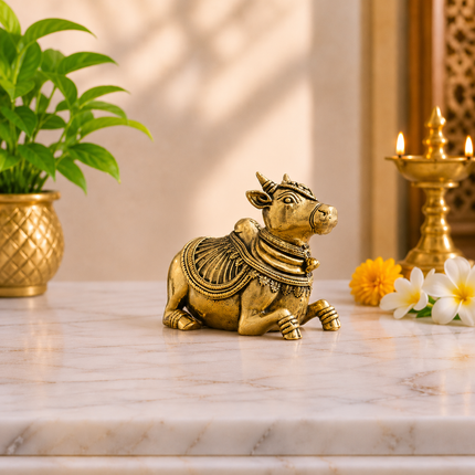 Brass Sitting Nandi Lightweight Idol