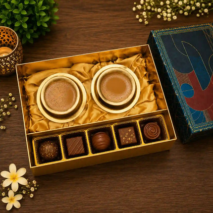 Brass Matt Finish Davara Cups Set Corporate/Gift Hamper