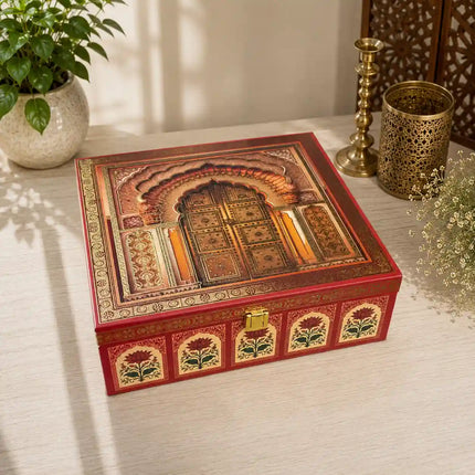 Brass Pooja Kalash Kumkum Box and Bowl Gift Hamper