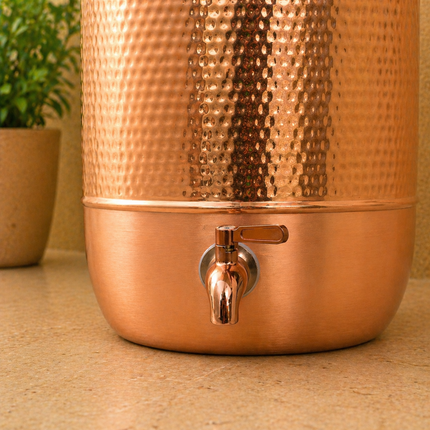 Copper Half Hammered Water Dispenser
