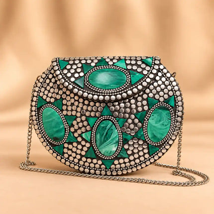 Handcrafted Mosaic Metal Sling Bag