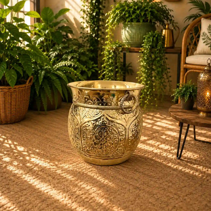 Brass Bucket Planter Pot