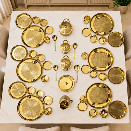 Brass Luxury/Premium Dinner Serving 57-Piece Set