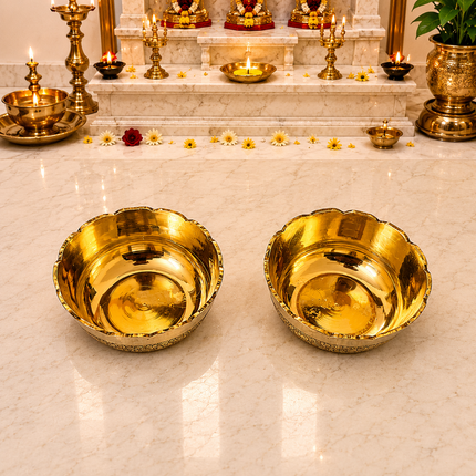 Brass Pooja Bhog Thali Set (7 Inch)
