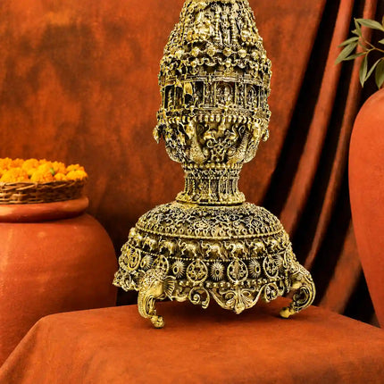 Brass Traditional Lightweight Peacock Samai/Lamp Pair