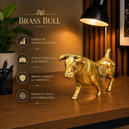 Brass Decorative Bull Statue (5 Inch)