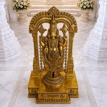 Brass Frame Tirupati Balaji/Venkateshwar Idol (62 Inch)