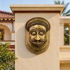 Brass Bhairav Face Mask Wall Hanging (12 Inch)