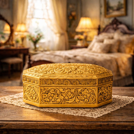 Brass Handcrafted Jewellery Box (3 Inch)