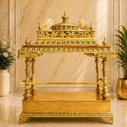 Brass Vaikuntham Heritage Simhasan / Temple (39 Inch)