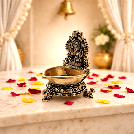 Brass Lakshmi Lightweight Diya (3 Inch)