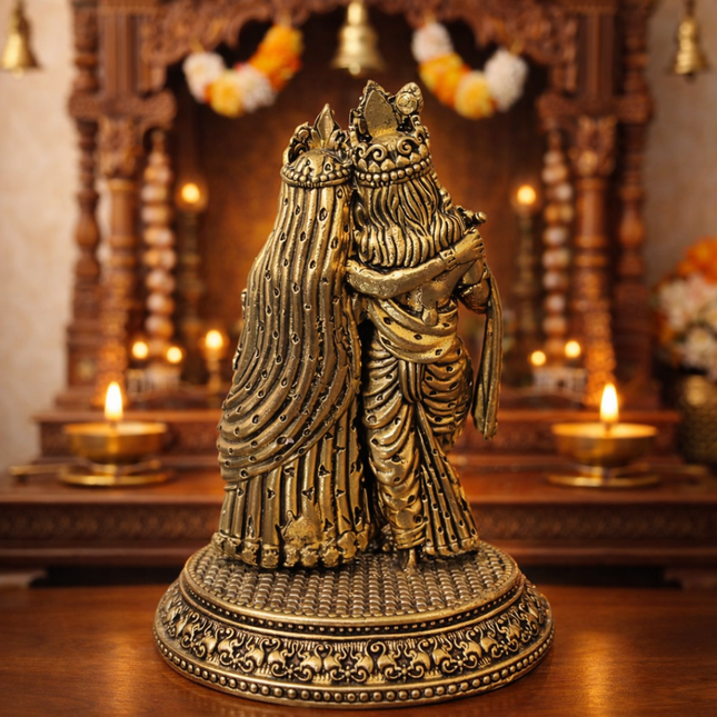 Brass Lightweight Standing Radha Krishna Idol