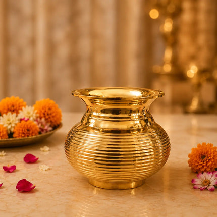 Brass Handcrafted Pooja Kalash (4.5 Inch)